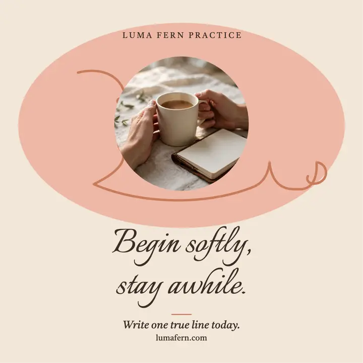 Begin softly morning affirmation, Luma Fern template