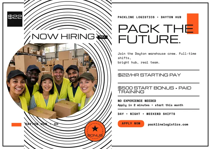 Packline warehouse hiring certificate template