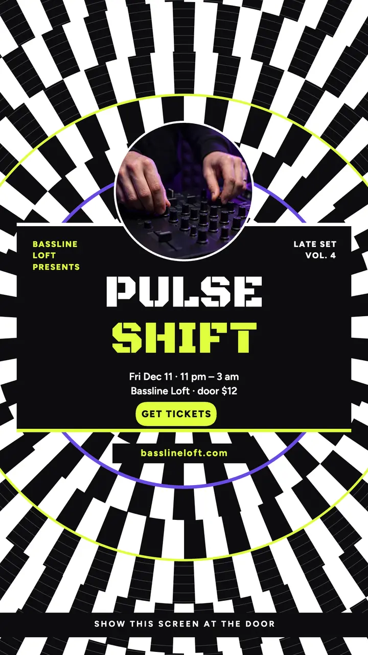 Pulse Shift late DJ night story template