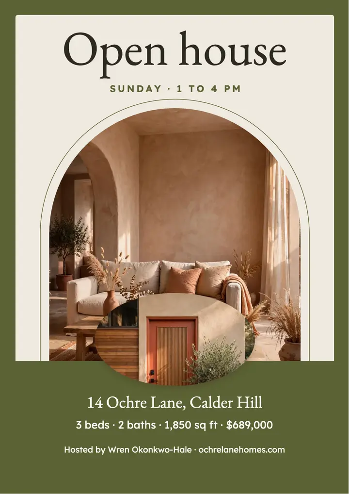 Ochre Lane open house flyer template