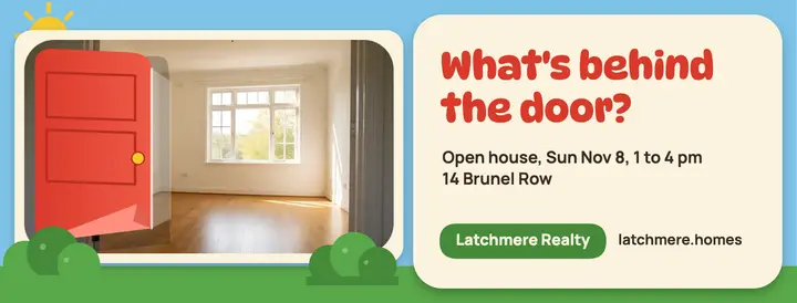 Latchmere Realty open house lift-the-flap cover template