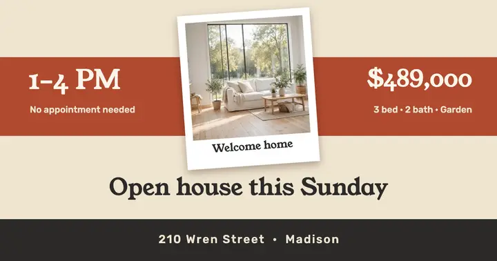 Open house this Sunday template