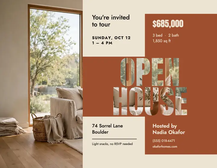 Open house Sunday flyer template