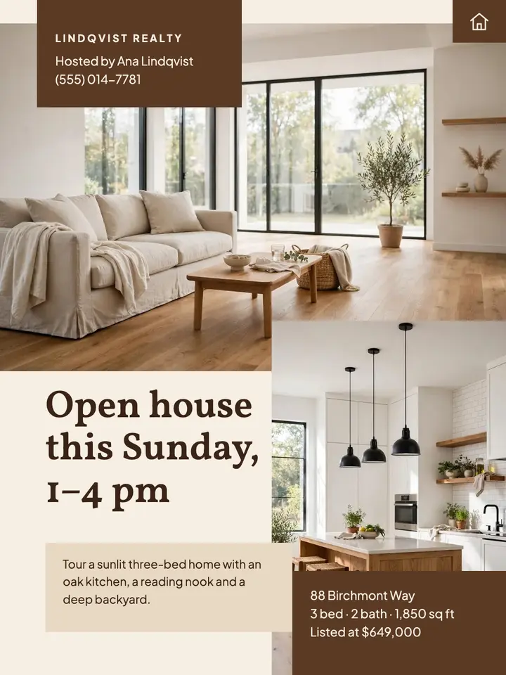 Open house this Sunday template