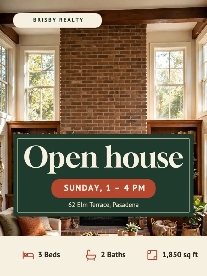 Open house Sunday portrait template