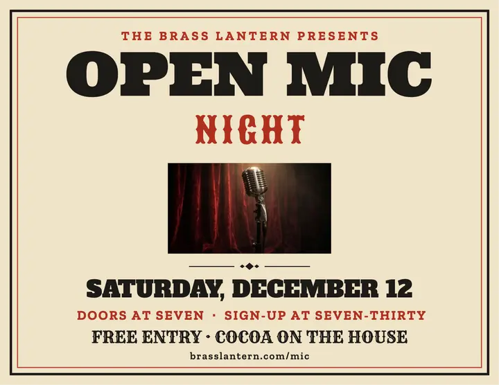 Brass Lantern open mic broadside flyer: open mic night flyer template