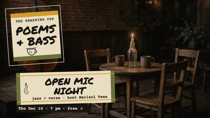 Snapping Cup open mic night thumbnail template