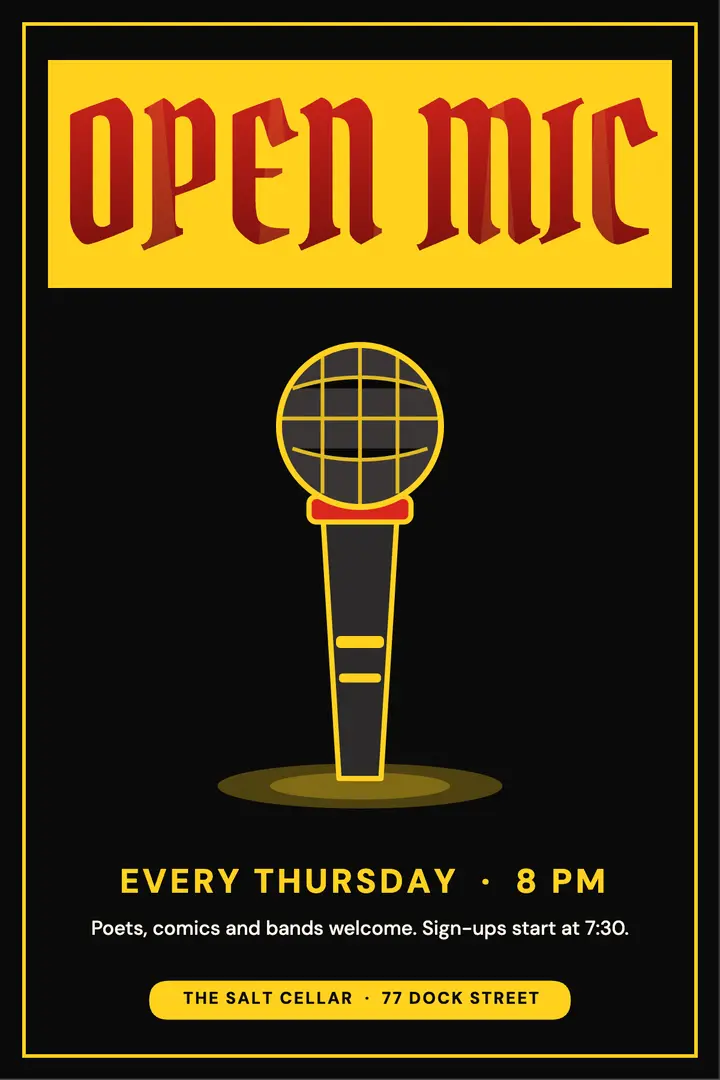 Open mic knockout poster template