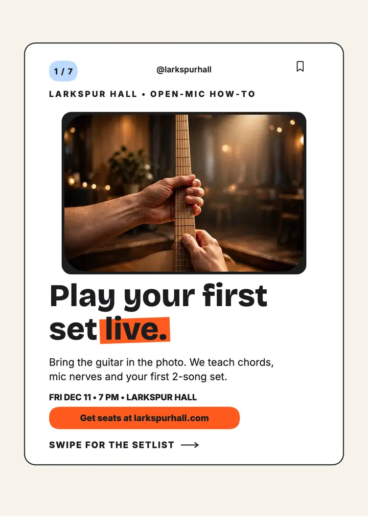 First Verse Night open mic starter invitation: open mic invitation template