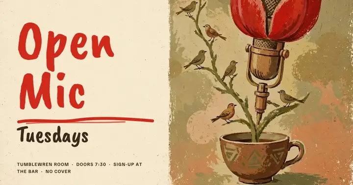Tumblewren Room open mic Tuesdays Polish poster post template