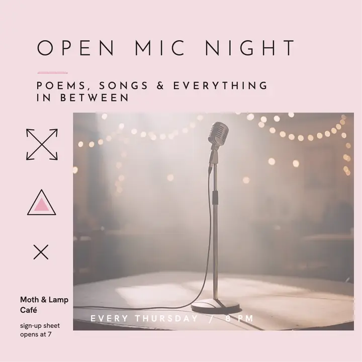 Moth & Lamp open mic post: open mic night instagram post template