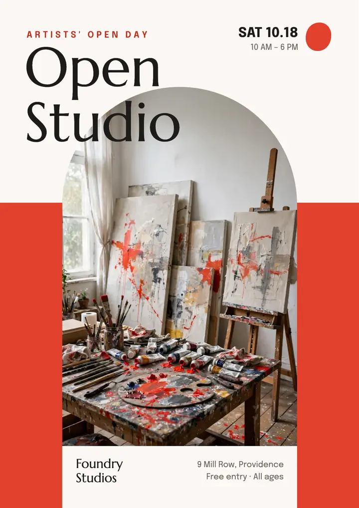 Open Studio day flyer template