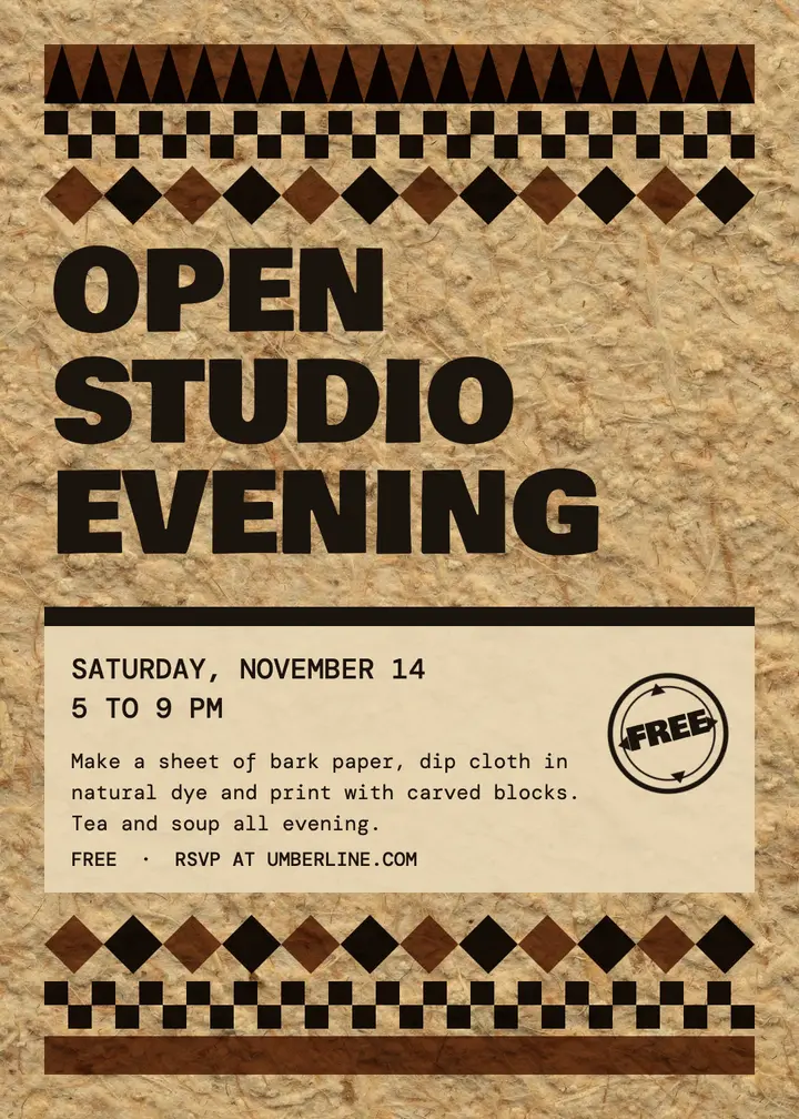 Umberline open studio evening invitation template