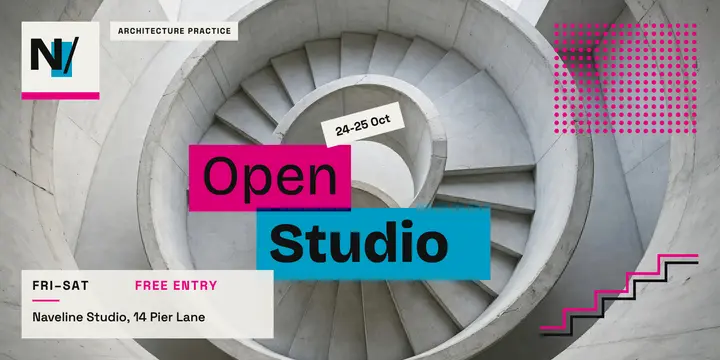 Naveline Studio open studio day, Swiss post template