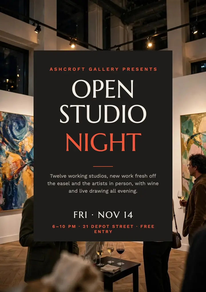 Open studio night flyer template