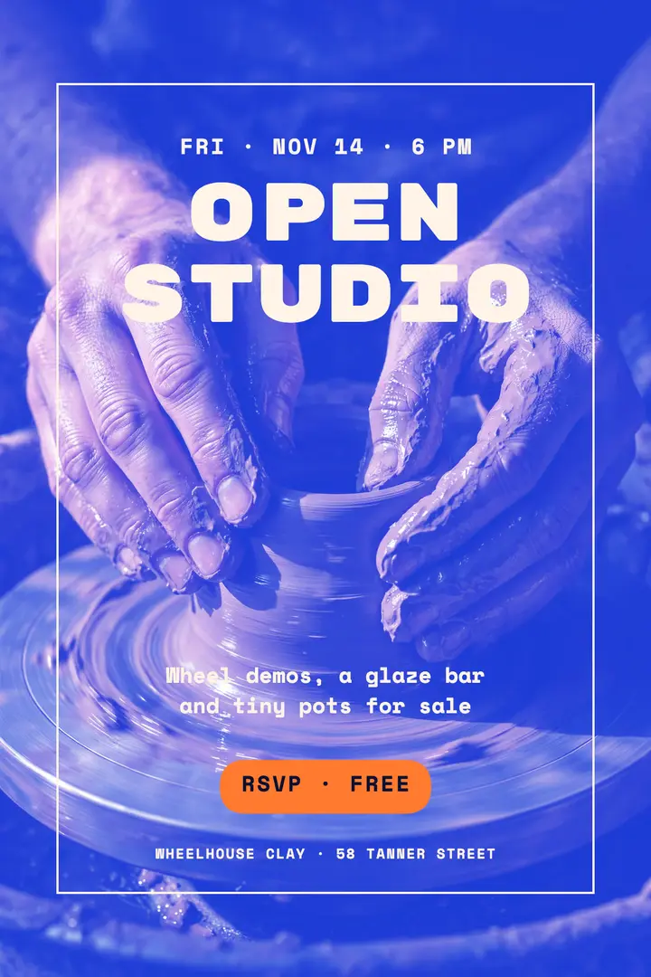 Open studio night poster template