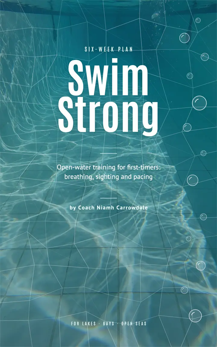 Swim Strong open-water swim plan ebook cover: swim plan ebook cover template