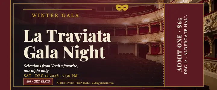 Aldergate winter gala ticket template