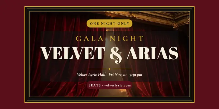Velvet Lyric Hall opera gala night post template