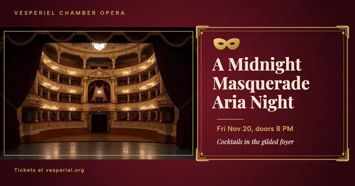Vesperiel masquerade aria night opera post: opera night event post template