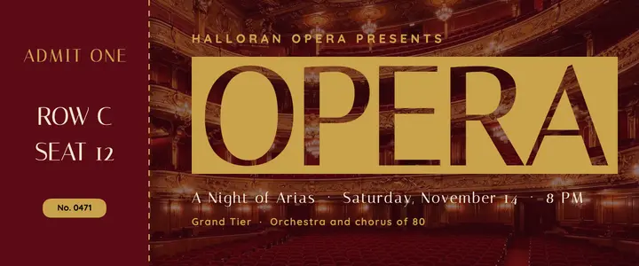 Opera night ticket template