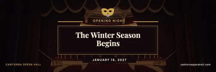Opera hall winter season opening X header template
