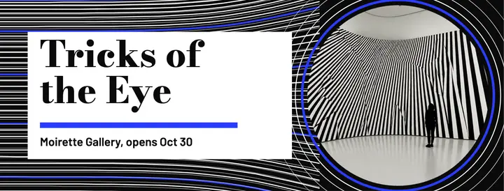 Optical illusion gallery show Facebook cover, op art template