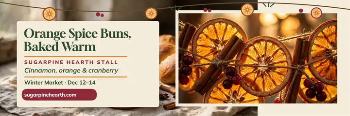 Sugarpine Hearth holiday bakery header template