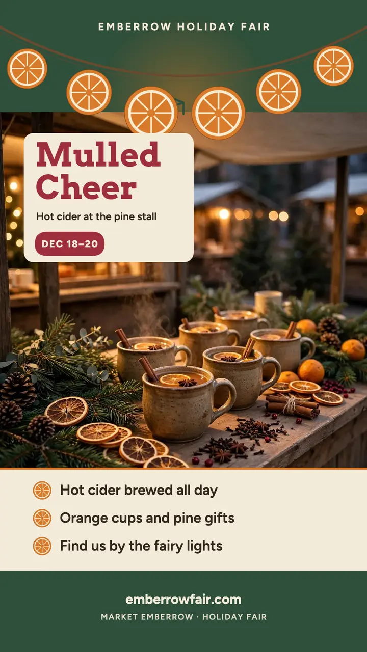 Emberrow holiday cider stall story template