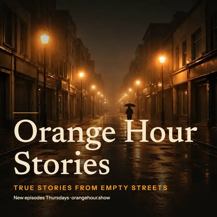 Orange Hour Stories night walks cover: night walks podcast cover template