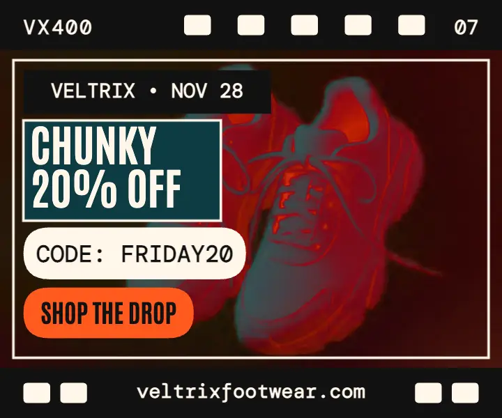 Veltrix chunky sneaker Black Friday ad template