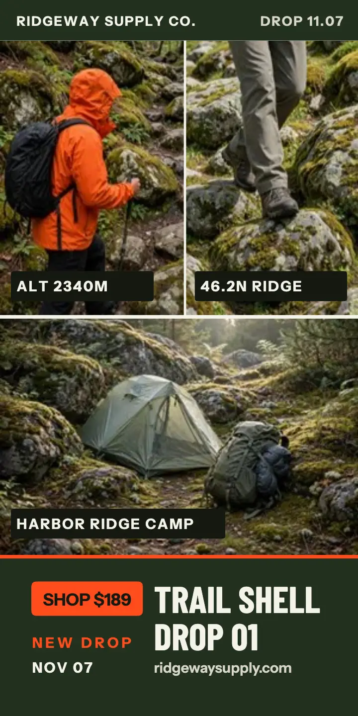 Ridgeway orange shell drop trail ad template