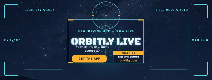 Orbitly stargazing app launch cover template
