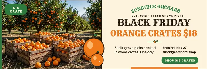 Sunridge Orchard Black Friday header template