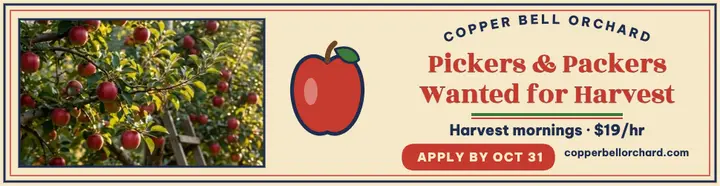 Copper Bell Orchard crew hiring billboard template