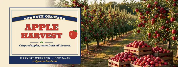 Redgate Orchard apple harvest cover template