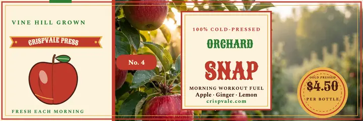 Crispvale Press orchard drink fitness header template