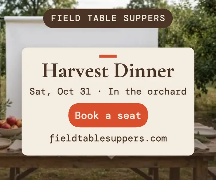 Field Table Suppers orchard dinner ad template