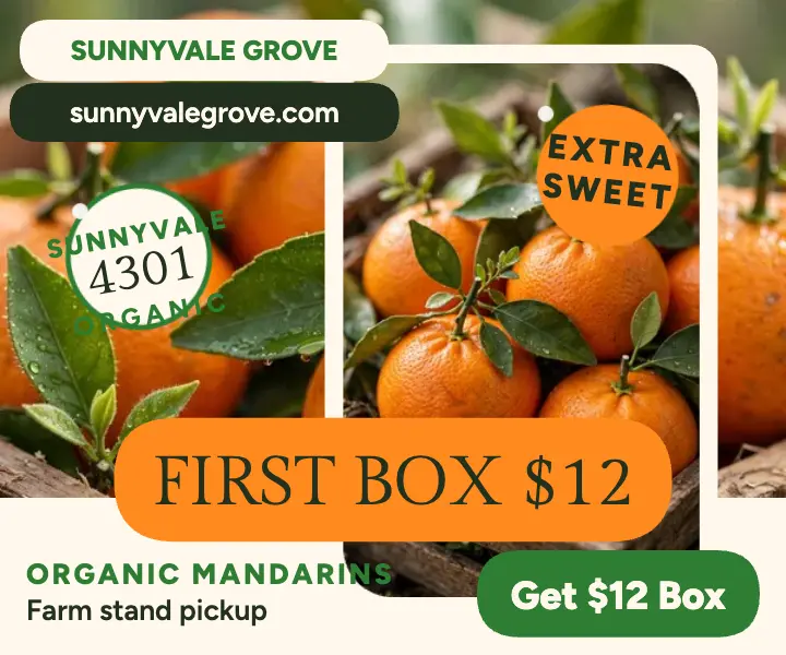 Sunnyvale Grove mandarin crate ad template