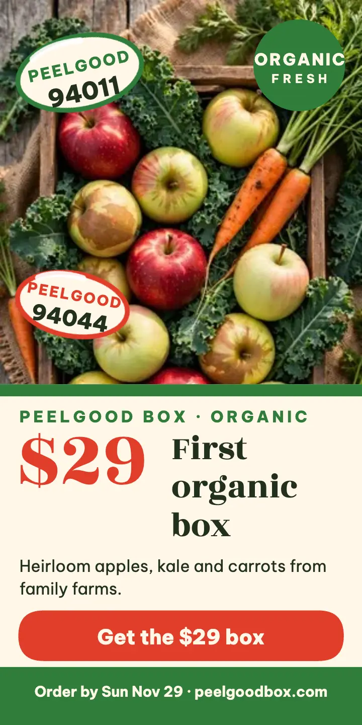 Peelgood Box organic produce ad template