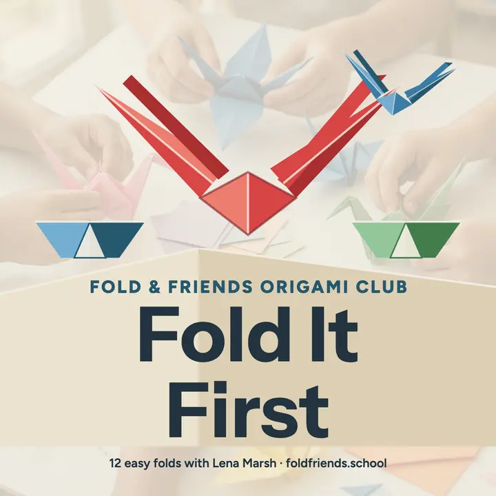 Fold and Friends origami club podcast cover template