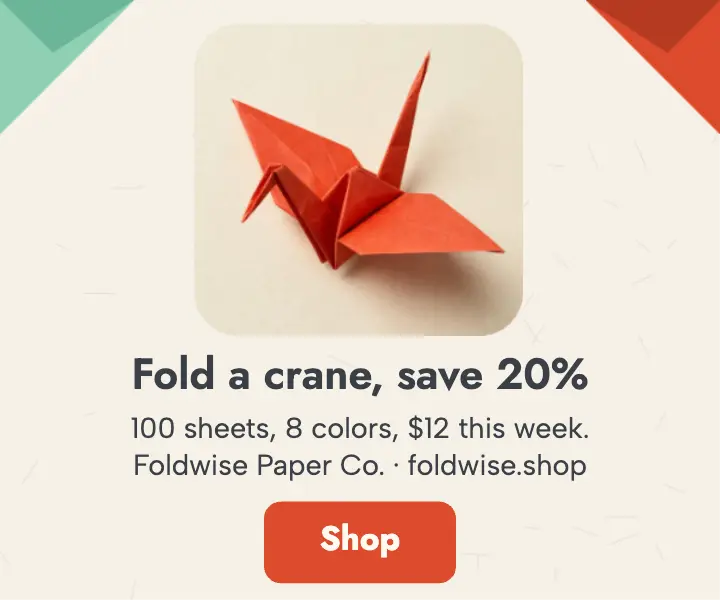 Origami paper pack sale display ad template