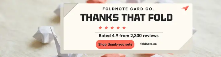 Foldnote origami thank-you reviews billboard: thank-you card billboard template