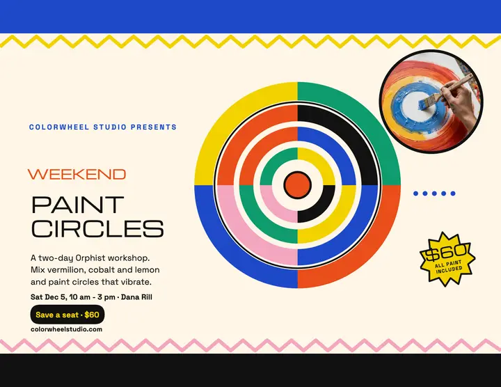 Colorwheel Orphist circles workshop flyer template