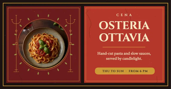 Osteria Ottavia Pompeian wall post: italian restaurant facebook post template