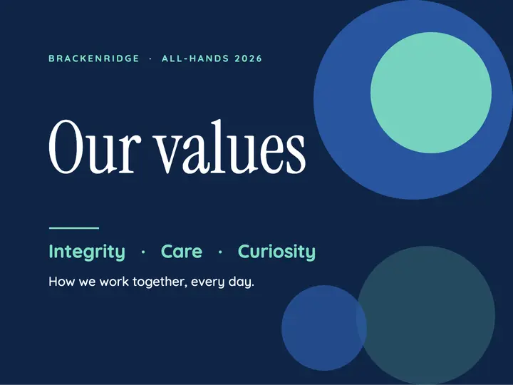 Our values slide template
