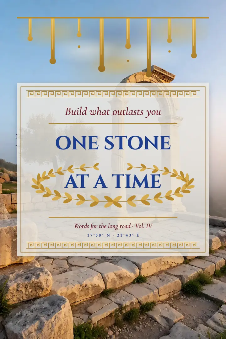 Build what outlasts you, marble ruins quote poster template