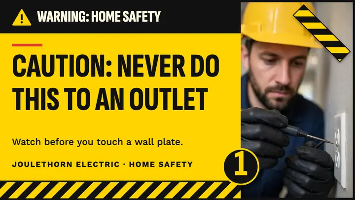 Outlet caution electrician thumbnail, hazard stripe template