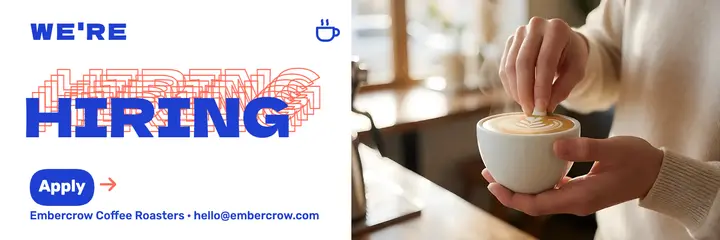 Barista hiring header, outline echo template