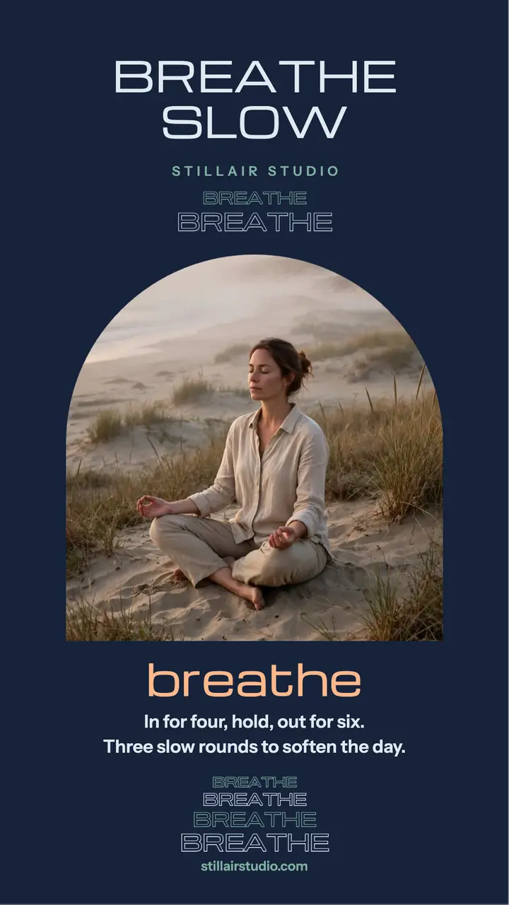 Breathe slow wellness story: breathe wellness story template